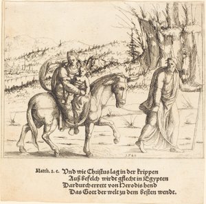 エジプトへの逃避、1548年。 作： Augustin Hirschvogel