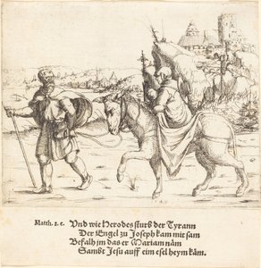 1549年、聖家族がエジプトから帰還。 作： Augustin Hirschvogel
