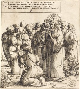 ラザロの復活、1545年。 作： Augustin Hirschvogel