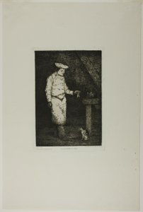 猫のランチ 作： Augustin Théodule Ribot