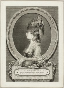 アドリアンヌ＝ソフィー、***侯爵夫人 作： Augustin de Saint Aubin