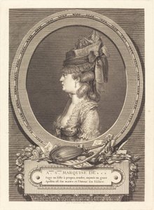 Adrienne Sophie Marquise of *** 作： Augustin de Saint Aubin