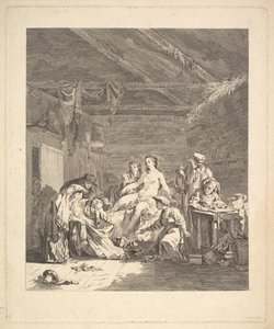 結婚式の夜の後、シーツを見せなければなりません。 Voyage enSibérie、1767年から 作： Augustin de Saint Aubin