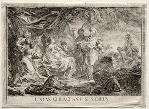 神々を探すラバン。 作： Augustin de Saint Aubin