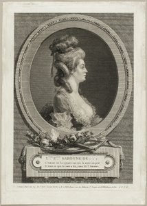 ルイーズ・エミリー、フランス男爵夫人 作： Augustin de Saint Aubin