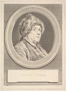 ベンジャミンフランクリンの肖像、1777年。 作： Augustin de Saint Aubin