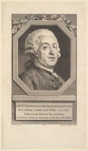 チャールズジョージフェヌイヨの肖像、ファルベールドカンジェ、1787年。 作： Augustin de Saint Aubin