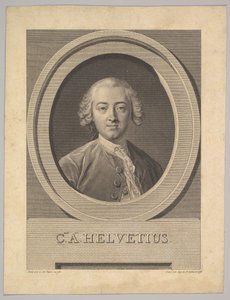 クロード・アドリアン・ヘルヴェティウスの肖像1715-1771、1772。 作： Augustin de Saint Aubin