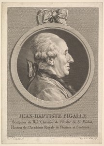 ジャンバティストピガールの肖像、1782年。 作： Augustin de Saint Aubin