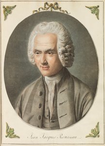 Jean-Jacques Rousseau 1712-1778、1775年頃の肖像。 作： Augustin de Saint Aubin