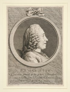 P.J.マリエットの肖像 作： Augustin de Saint Aubin