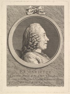 ピエール＝ジャン・マリエットの肖像、1765年。 作： Augustin de Saint Aubin