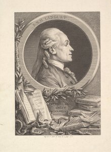 シモン・ニコラ・アンリ・ランゲの肖像、1773年 作： Augustin de Saint Aubin
