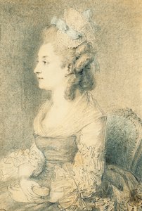 アーティストの妻の肖像 作： Augustin de Saint Aubin