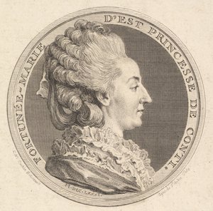 フォルトゥネマリーデストの肖像画メダルのプリント、コンティ王女、1781年。 作： Augustin de Saint Aubin
