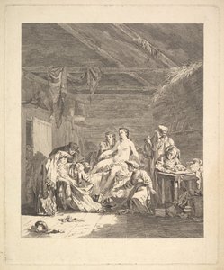 第 1 巻のビネット、165 ページ: 結婚後および結婚式前のロシア人の使用...、1767 年。 作： Augustin de Saint Aubin