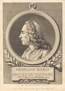 フランソワ・マリー・アルエ ヴォルテール 作： Augustin de Saint Aubin after Jean Baptiste Lemoyne II