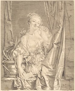 送ったキス 作： Augustin de Saint Aubin after Jean Baptiste Greuze
