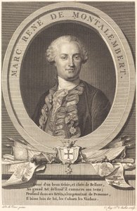 マルク・ルネ・ド・モンタランベール 作： Augustin de Saint Aubin after Maurice Quentin