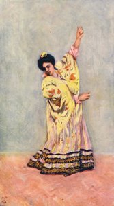 タンガを踊るスペインのジプシー（カラーリトグラフ）