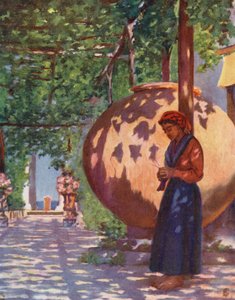 ヴィラ・マレスカ、カサミッチョーラ近郊、イスキア島（カラーリトグラフ） 作： Augustine Fitzgerald