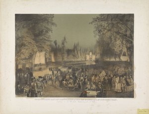 1856 年 6 月 19 日の祝祭の夜の記憶。ニューウェ バーンで (オブジェクトのタイトル) 作： Augustinus Jacobus Bernardus Wouters