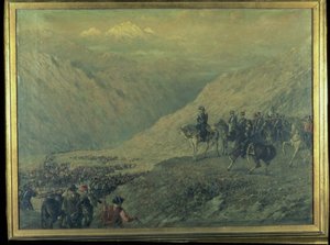 1817年のアンデスの通過（キャンバスに油彩） 作： Augusto Ballerini