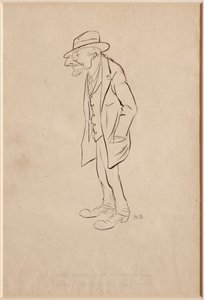 弁護士ニーノ・モデナ（紙に黒インクと鉛筆） 作： Augusto Baracchi