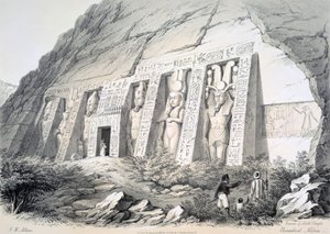 北の寺院、エブサンブル、ヌビア、c1850の外観 作： Augustus Butler