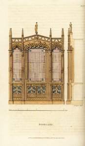 ゴシック調のブックケース 作： Augustus Charles (after) Pugin