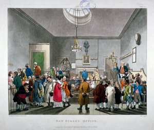 ボウ・ストリート警察裁判所、ウェストミンスター、ロンドン、1808 作： Augustus Charles Pugin, Thomas Rowlandson