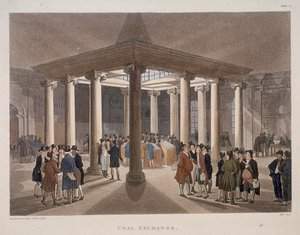 石炭取引所、ロンドン、1808 作： Augustus Charles Pugin, Thomas Rowlandson