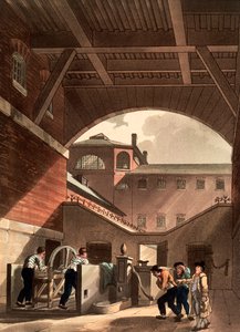 コールド バス フィールド刑務所の水上エンジン、ロンドン、1808 年 作： Augustus Charles Pugin, Thomas Rowlandson