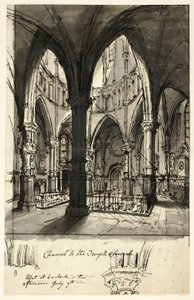 テンプル教会の内陣 作： Augustus Charles Pugin