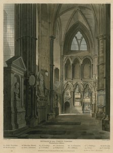 詩人のコーナー、ウェストミンスター寺院、ロンドンへの入り口 作： Augustus Charles Pugin