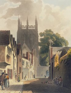 カササギレーン、オックスフォード、J。ブラック（fl.1791-1831）パブによって刻まれた「オックスフォードの歴史」からのイラスト。 R.アッカーマン、1813年（アクアチント色） 作： Augustus Charles Pugin