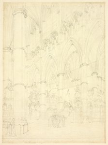 北通路、ウェストミンスター寺院 作： Augustus Charles Pugin