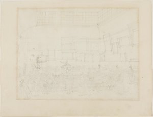 クリスティーズ・オークション・ルームのための書斎 作： Augustus Charles Pugin