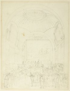 ギルド・ホール、コモン・カウンシル・チェンバーのための習作（『ロンドンの小宇宙』より 作： Augustus Charles Pugin