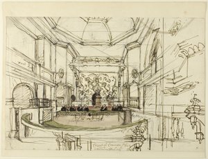 ウェストミンスター・ホールにある裁判所（ロンドンの小宇宙より 作： Augustus Charles Pugin