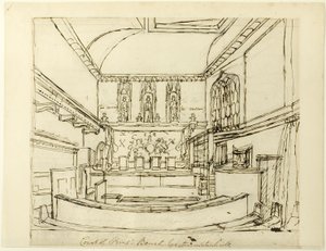 ウェストミンスター・ホール、キングズ・ベンチ法廷の書斎（『ロンドンの小宇宙』より 作： Augustus Charles Pugin