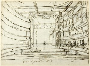 ロンドンの小宇宙からのコベントガーデンシアターのための研究 作： Augustus Charles Pugin