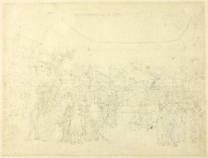 水彩画展のための習作、オールド・ボンド・ストリート、ロンドンの小宇宙より 作： Augustus Charles Pugin