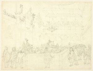 ヘラルド・カレッジ、ザ・ホールの書斎（ロンドンの小宇宙より 作： Augustus Charles Pugin