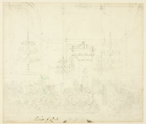 ロンドンの小宇宙からの貴族院の習作 作： Augustus Charles Pugin