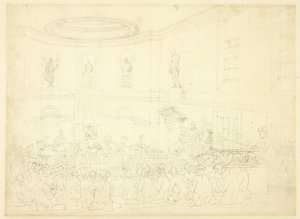 インディア・ハウス、セール・ルームのための習作（ロンドンの小宇宙より 作： Augustus Charles Pugin