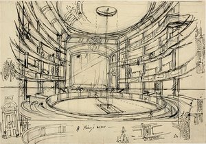 キングス・サーカスのための習作 作： Augustus Charles Pugin