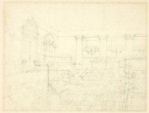オールド・ベイリーのための習作（『ロンドンの小宇宙』より 作： Augustus Charles Pugin
