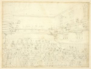 クエーカー教徒の集会のための書斎（ロンドンの小宇宙より 作： Augustus Charles Pugin