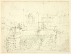 マグダレン・チャペルのための習作（『Microcosm of London』より 作： Augustus Charles Pugin